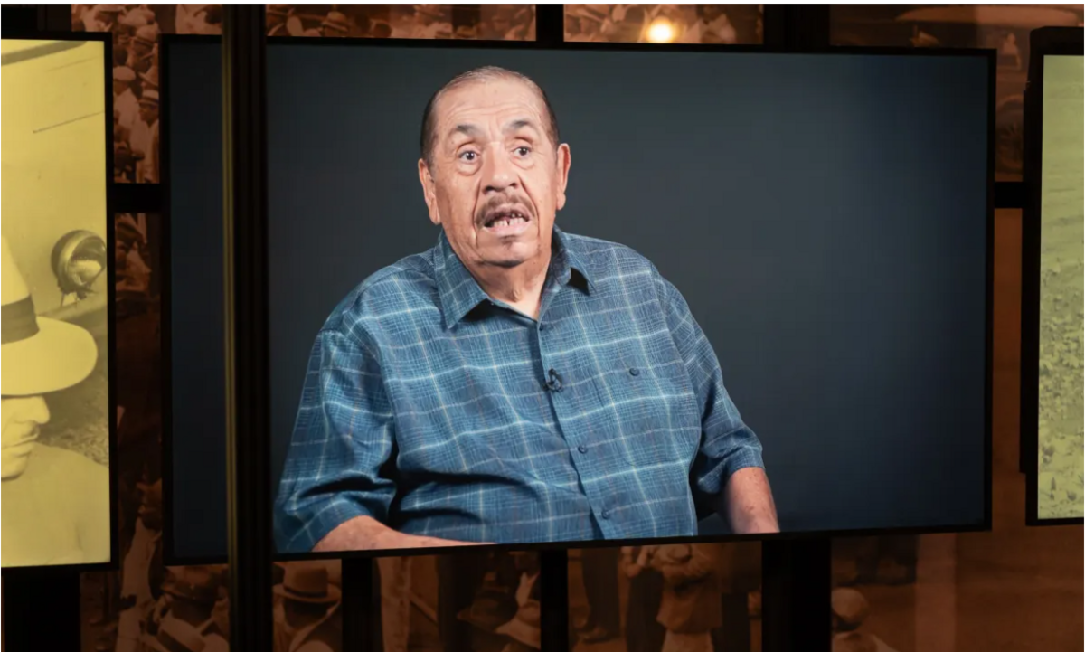 A video interview with Victor Ochoa, an America citizen who was deported to Mexico at the age of 7, is featured in the new “Help Wanted/ Leave Now” exhibit at the California Museum in Sacramento on Aug. 12, 2026.